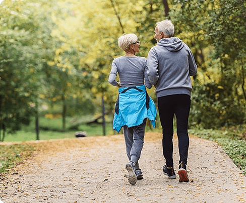 A couple is having a walk